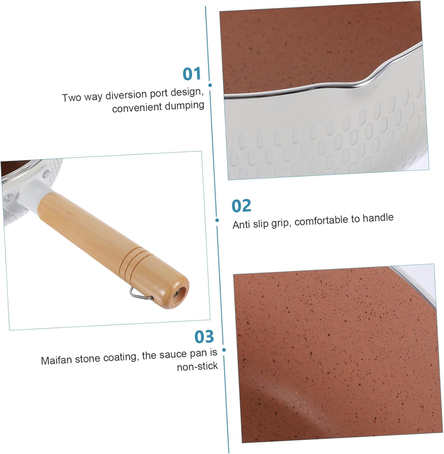 Nonstick Saucepan with Lid Japanese Style Maifan Stone Milk Pot Heat-Resistant Cooking Pot for Home Use for Noodles and Soups