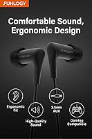Vista 2 de FUNLOGY Auriculares con cable (0.138 in, negro)