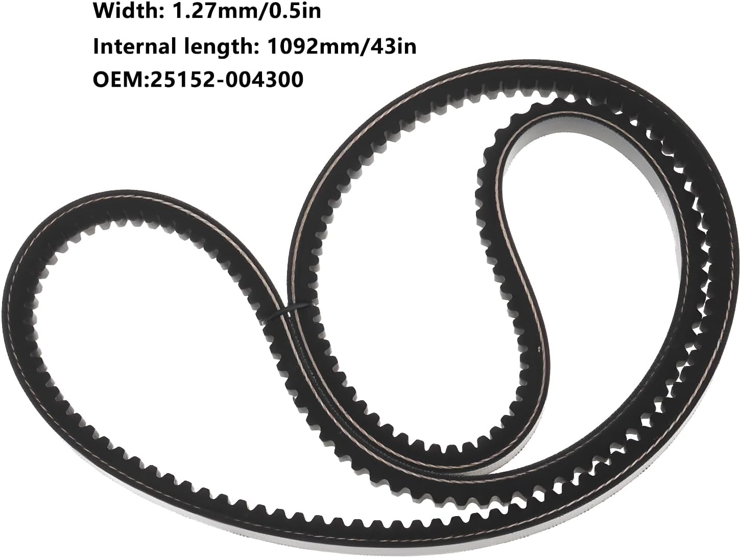 V-Belt 25152-004300 A43 AX43 Water Pump Drive Belt Compatible with Yanmar Marine Enginesfor 3JH4E 4JH4E 4JH5E 1/2" x 43"