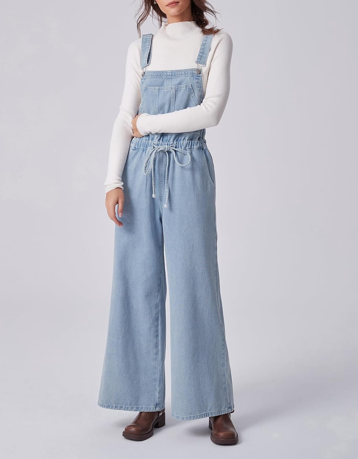 Kedera Women's Oversized Denim Jumpsuit Wide Leg Overalls Buckle Up Loose Fit Baggy Overalls Y2K Streetwear - Image 4