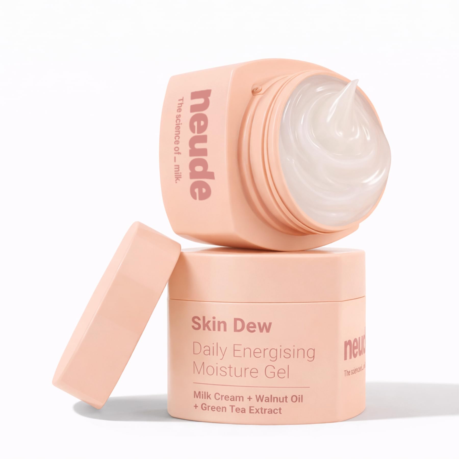 Neude Energising Daily Gel Face Moisturizer with Milk Cream, Niacinamide & Green Tea. Lightweight, Non-Sticky Hydrating Cream Skin Dew for Oily, Ance & All Skin Types, 50ml