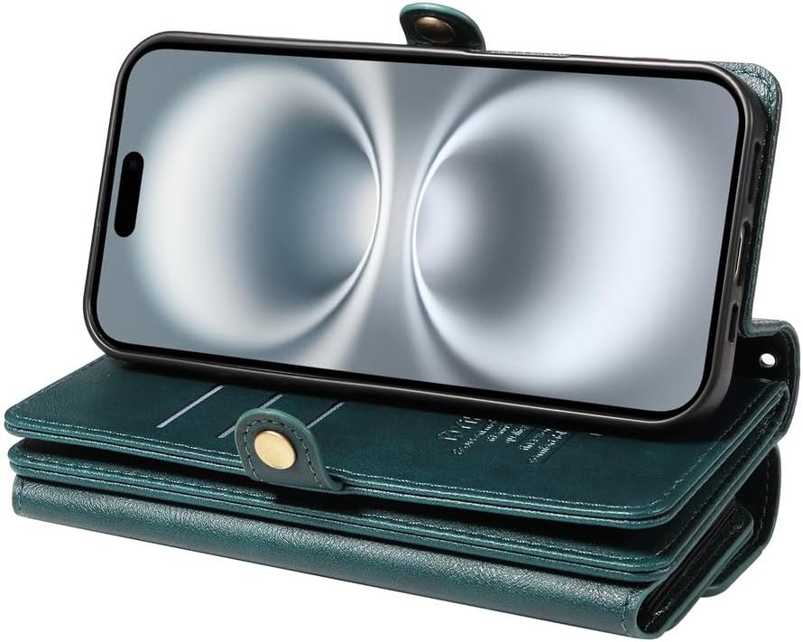 Crossbody Case for Google Pixel 10ProXL/10 Pro/10, Large Capacity Wallet Flip Stand Phone Case Stylish Drop Full Protection Shell Green