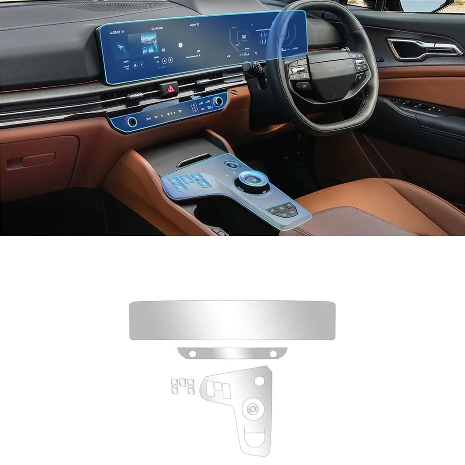 Navigation Schutzfolie Für Kia Für Sportage NQ5 2026 2027 TPU Innen Film Center Konsole Navigation Bildschirm Transparente Schutz Anti-scratch(Right hand drive)
