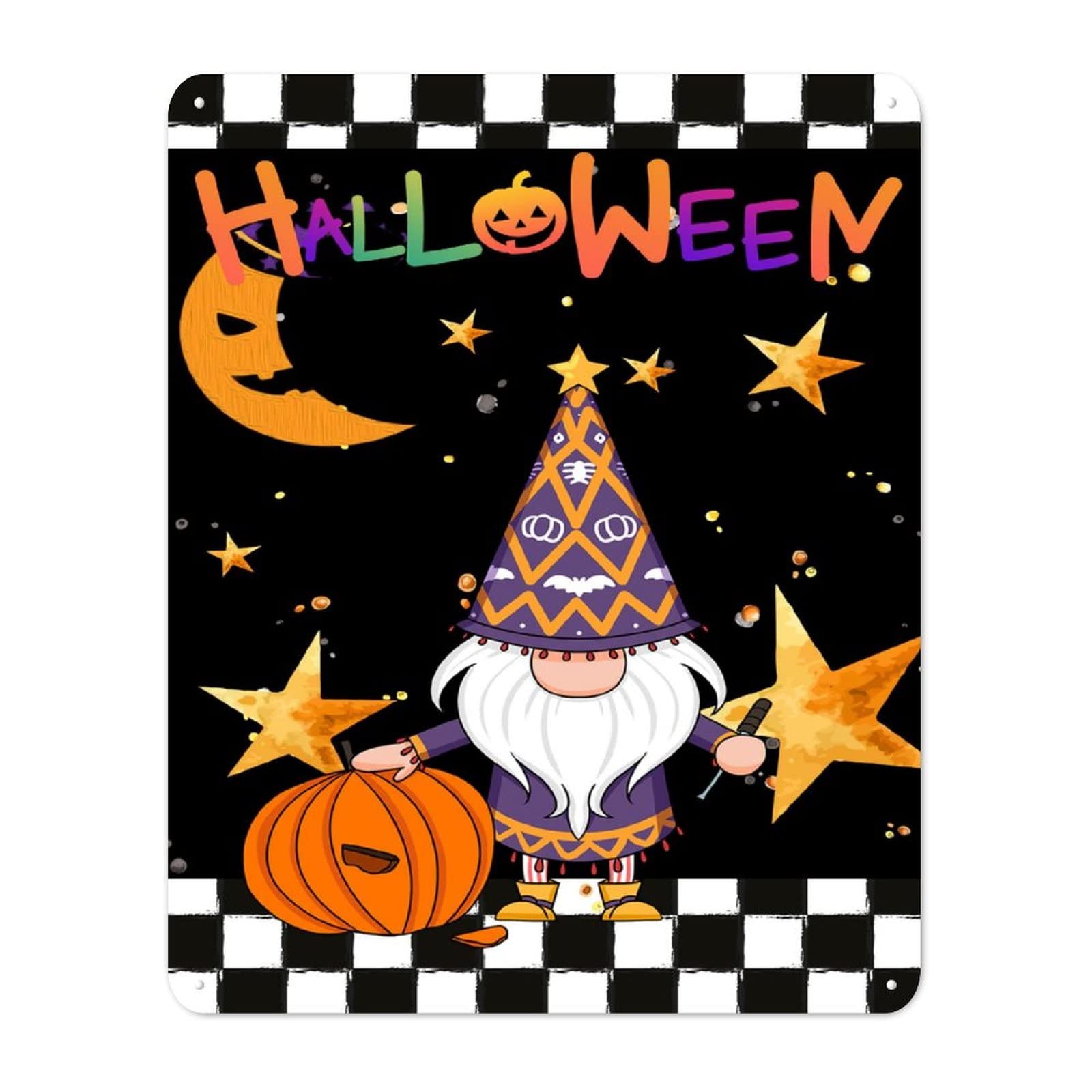 Panneau métal Halloween rigide pour remplacer les décos jetables de salon