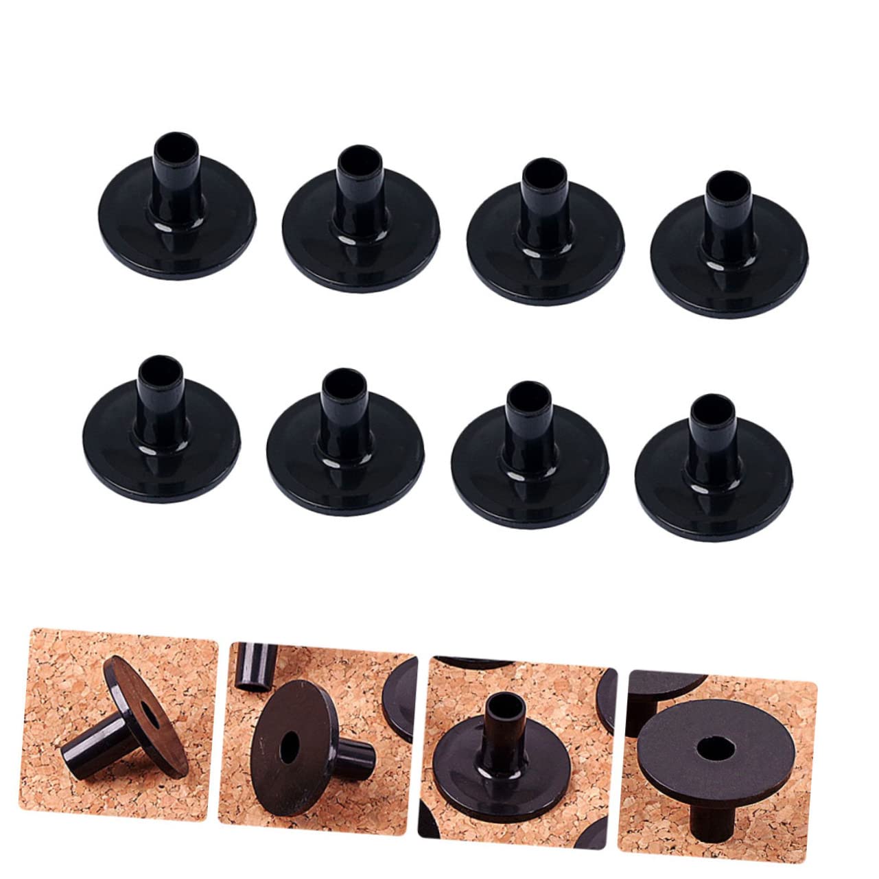 OFFSCH Black Plastic Seat Drum Cymbal Felt Pad Hi Hat Clutch Sleeves 8 Pack Drum Accessories