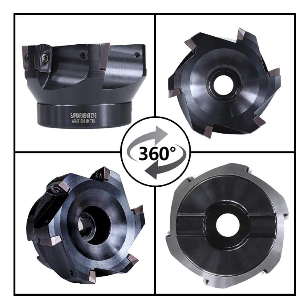 Gesichtsfräsenschneider BAP400R 80 27 6T mit 6 stücke APMT1604 Hartmetalleinsätze Frässchneidermaschine