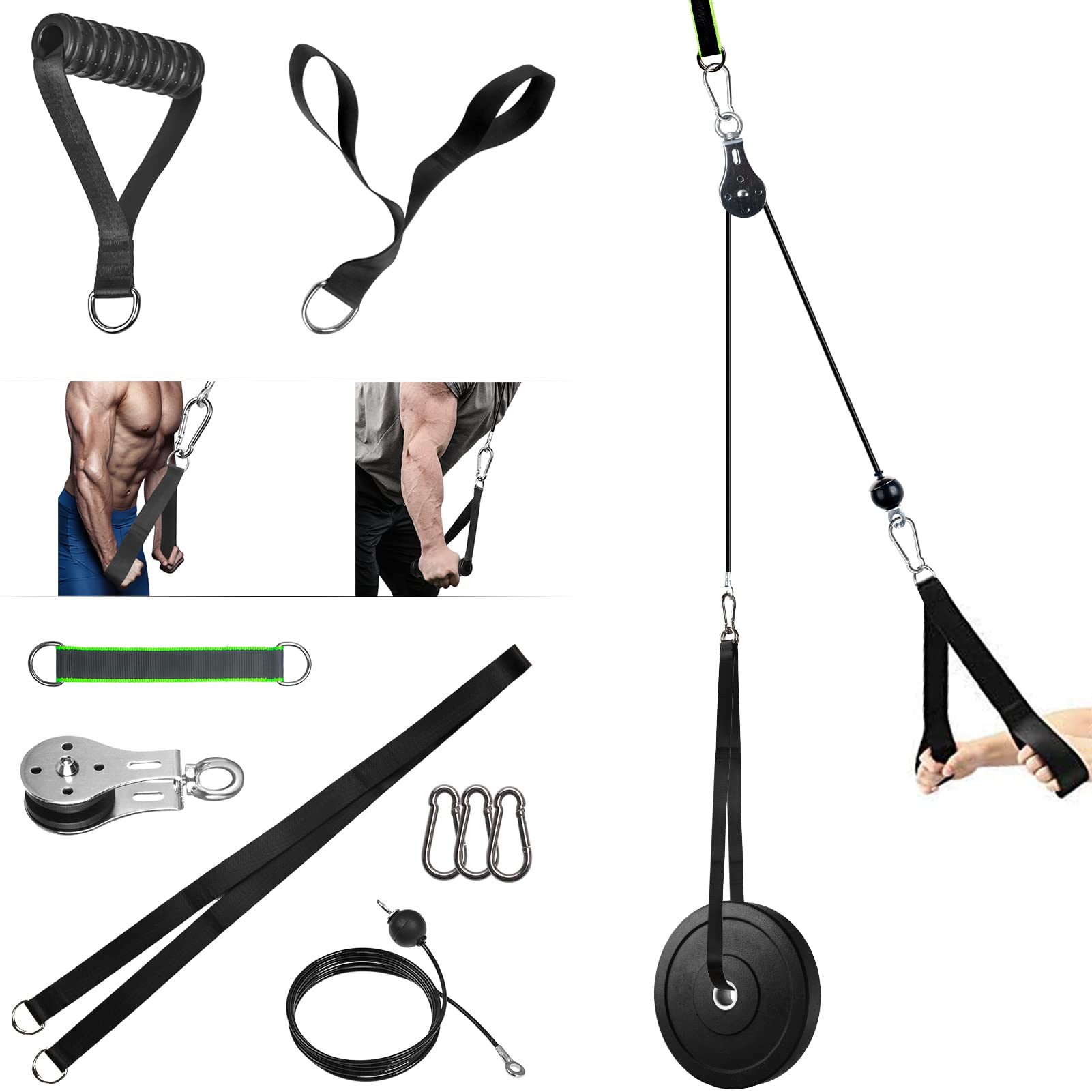 Buy Fitness Pulley System Gym with 2Meter Cable, DIY Weight Pulley