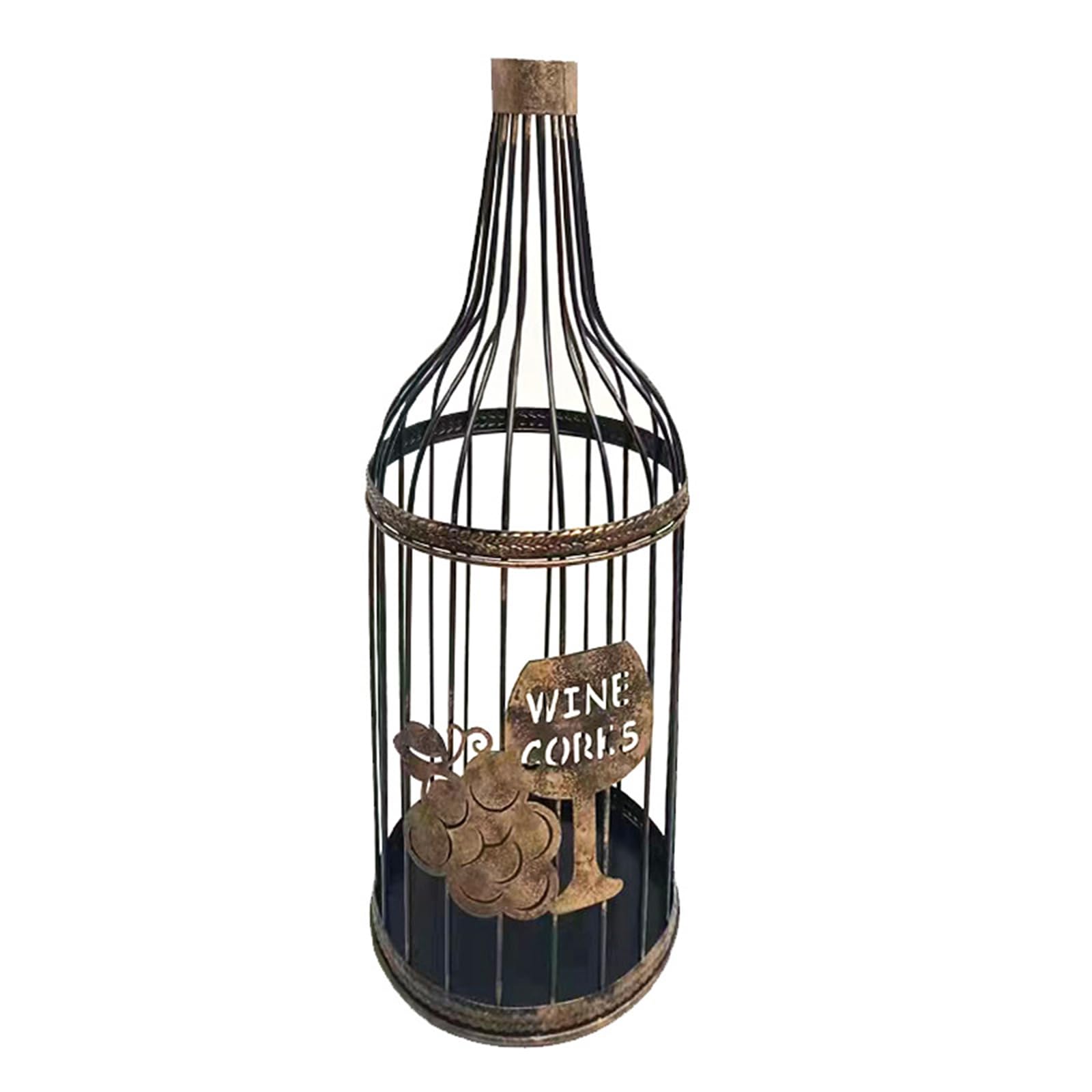 Buxuaaaa Multipurpose Iron Cork Keeper Basket Breathable Compartment Kitchen Countertop Storage with Handle Kitchen Wine Stopper Organizers