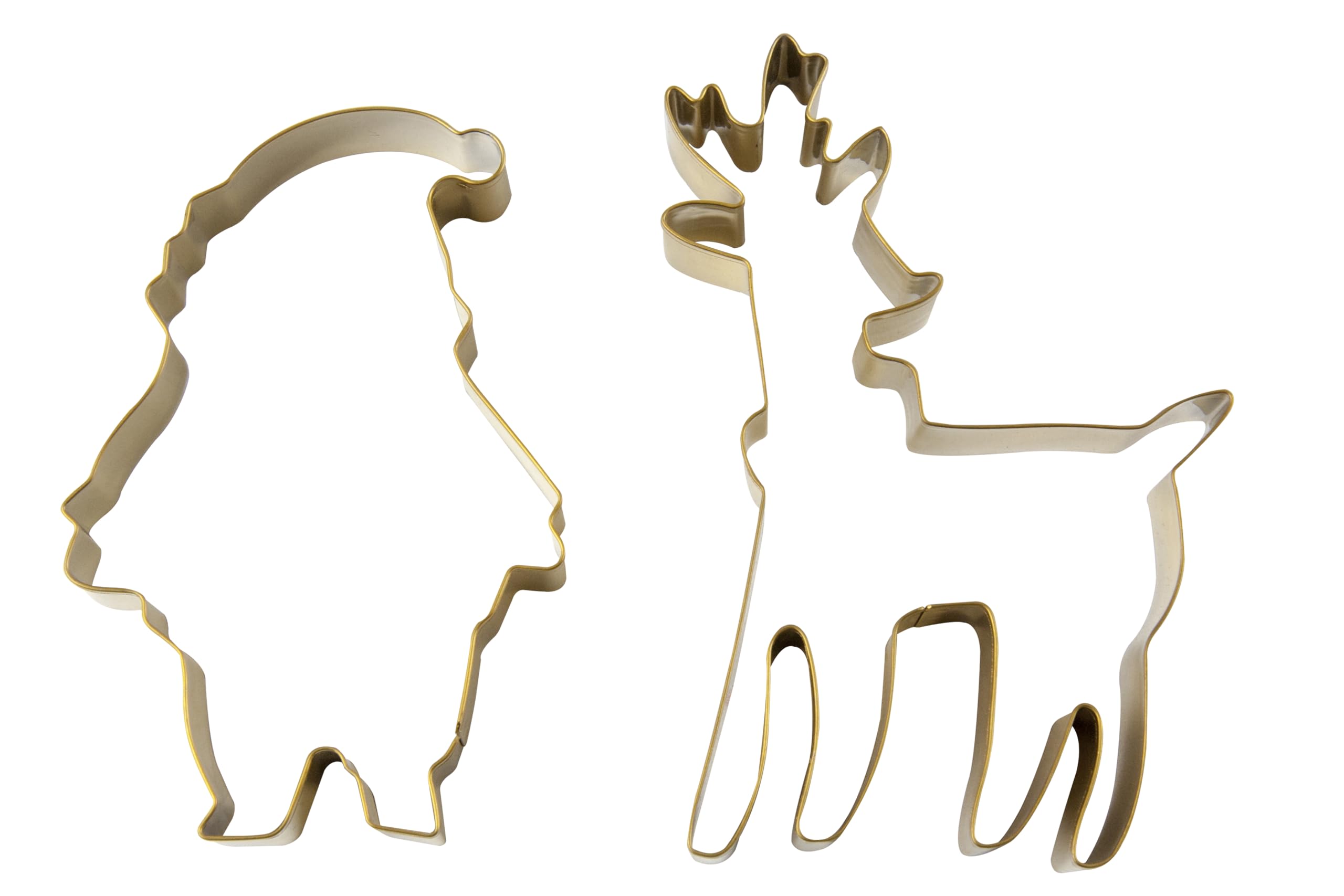Zenker Christmas Cookie Cutters, 2 Piece Set, Large Santa and Reindeer - Image 2