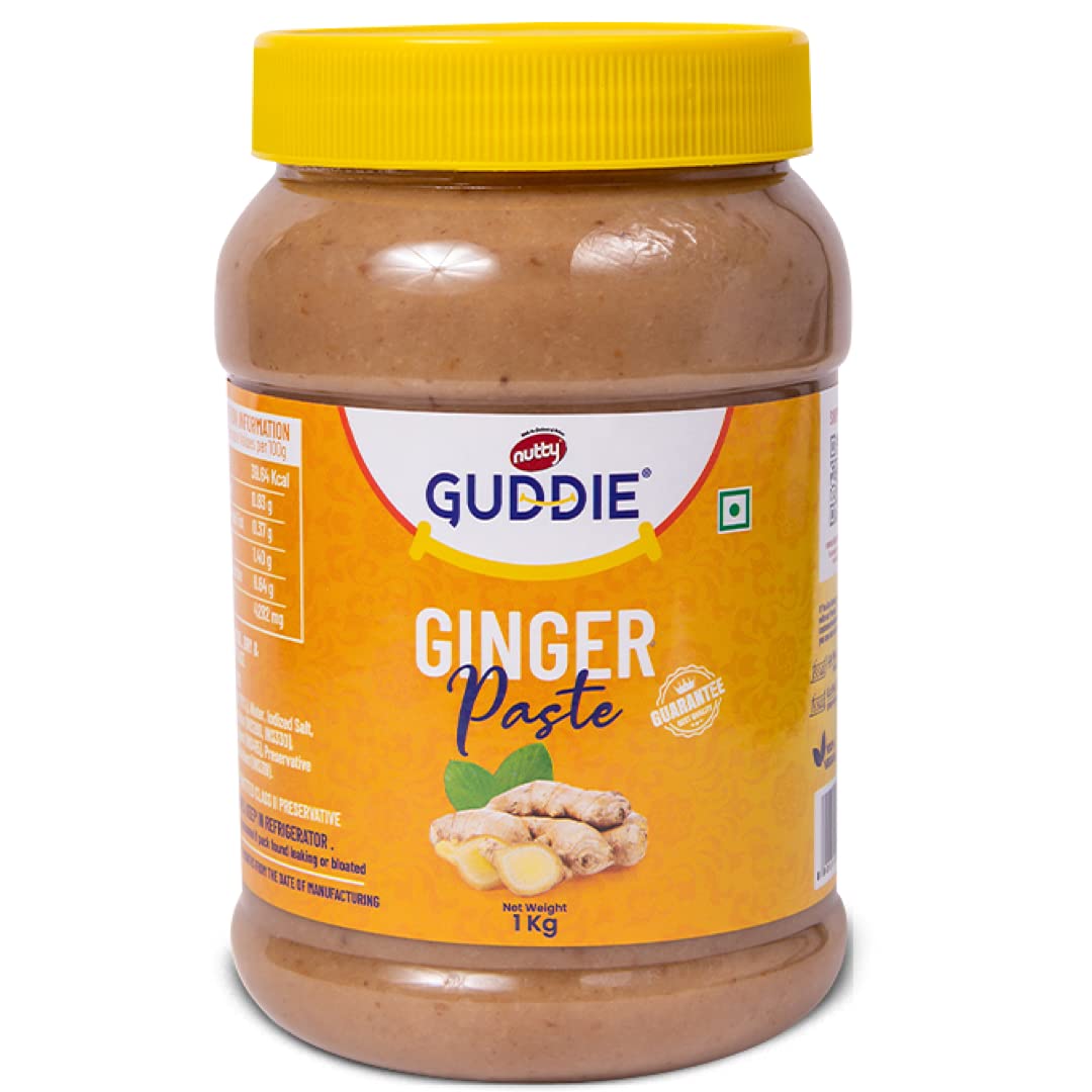 Nutty Guddie Ginger Paste, 100% Natural Ginger, Easy To Cook, Low Cholesterol, No Preservatives & Artificial Colour, Gluten Free, Naturally Processed Adrak Paste (1Kg) (B0771PDL2L) Amazon Price History, Amazon Price Tracker