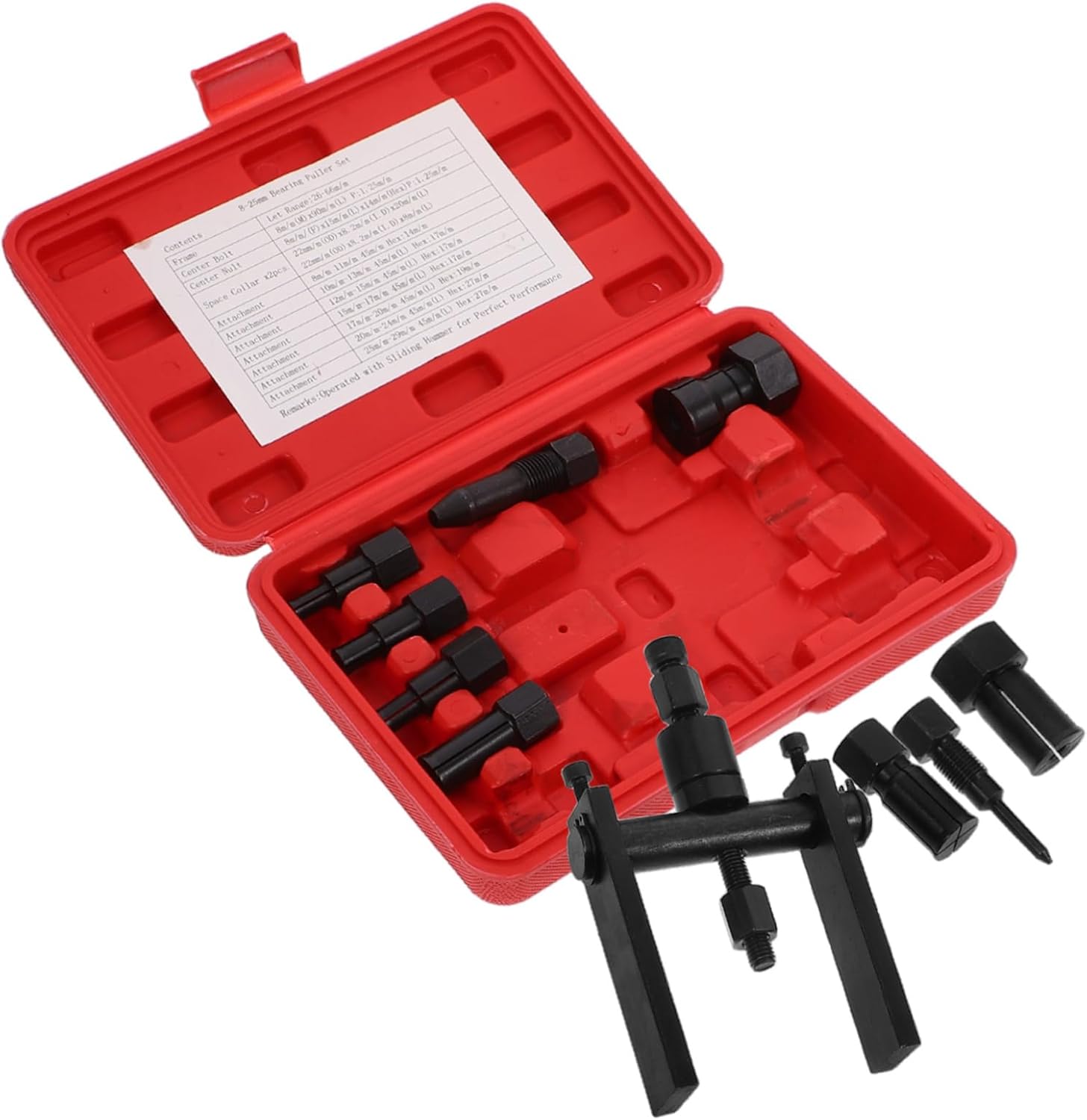 Unomor 10Pcs Two Jaw Motorcycle Bearing Puller Tool with Box Durable Bearing Removal Tool for Efficient Disassembly and Repair High Hardness and Toughness Easy to Use