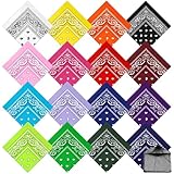 URATOT 16 Pieces Paisley Bandanas Cowboy Bandana Handkerchiefs Paisley Print Head Wrap Scarf Headbands Bulk