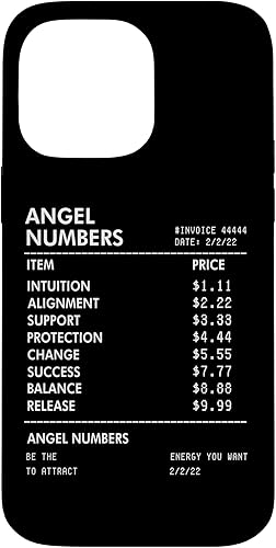 iPhone 14 Pro Max Angel Numbers Recibo 111 222 333 444 Estuche de numerología espiritual