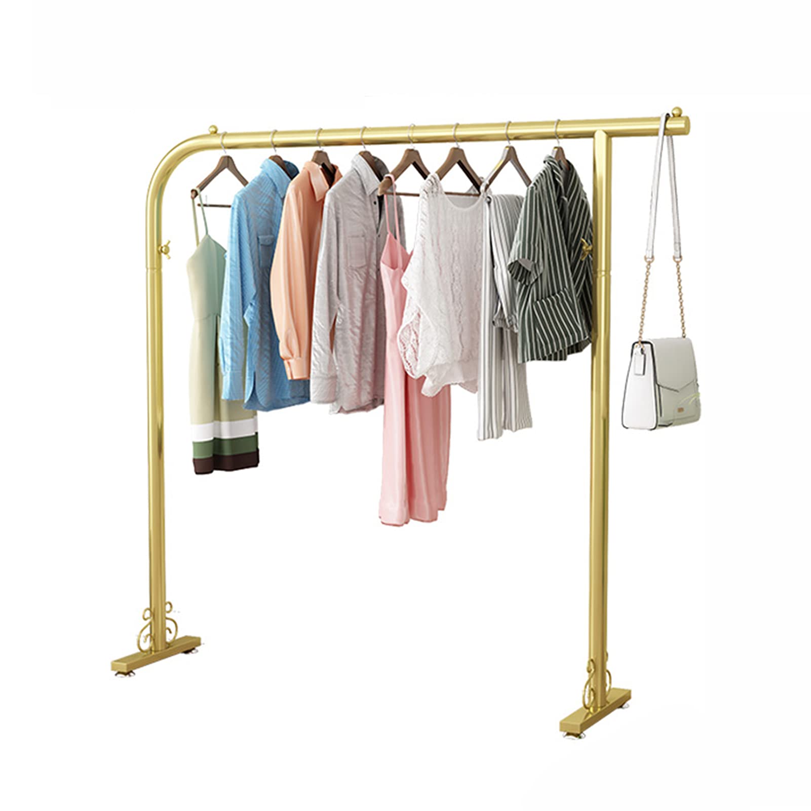 KANBUN Ropa de Ropa Pastel de Ropa Ropa de Dormitorio Raques de Secado de Metal Rack de Revestimiento de Casco de casa Pesada Regalización de Ropa minorista (Tamaño: 80x40x160 cm, Color: Oro)