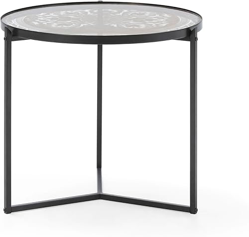 Mesa Auxiliar 19.7 x 19.7 x 16.5 in CristalMetal