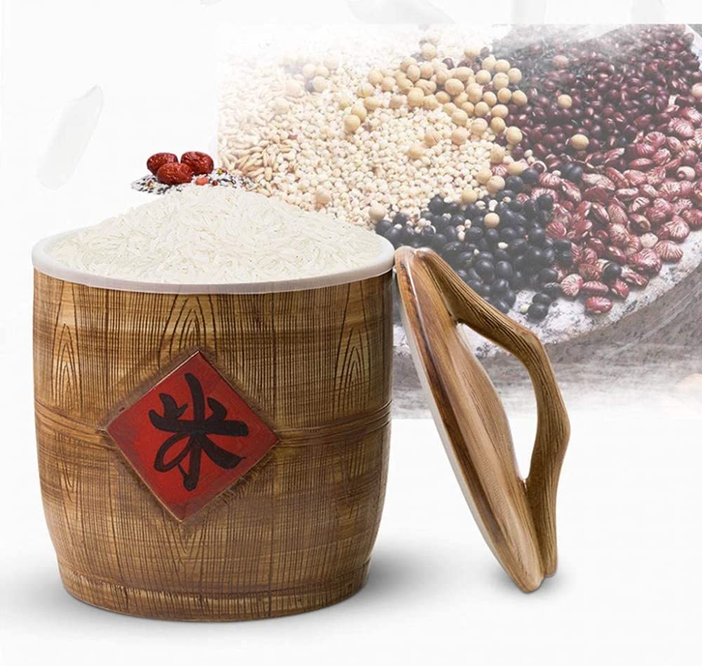 Recipiente de Almacenamiento de Grano de cerámica Retro, dispensador de Grano, Adecuado para harina, azúcar, arroz, nueces, té-10 kg