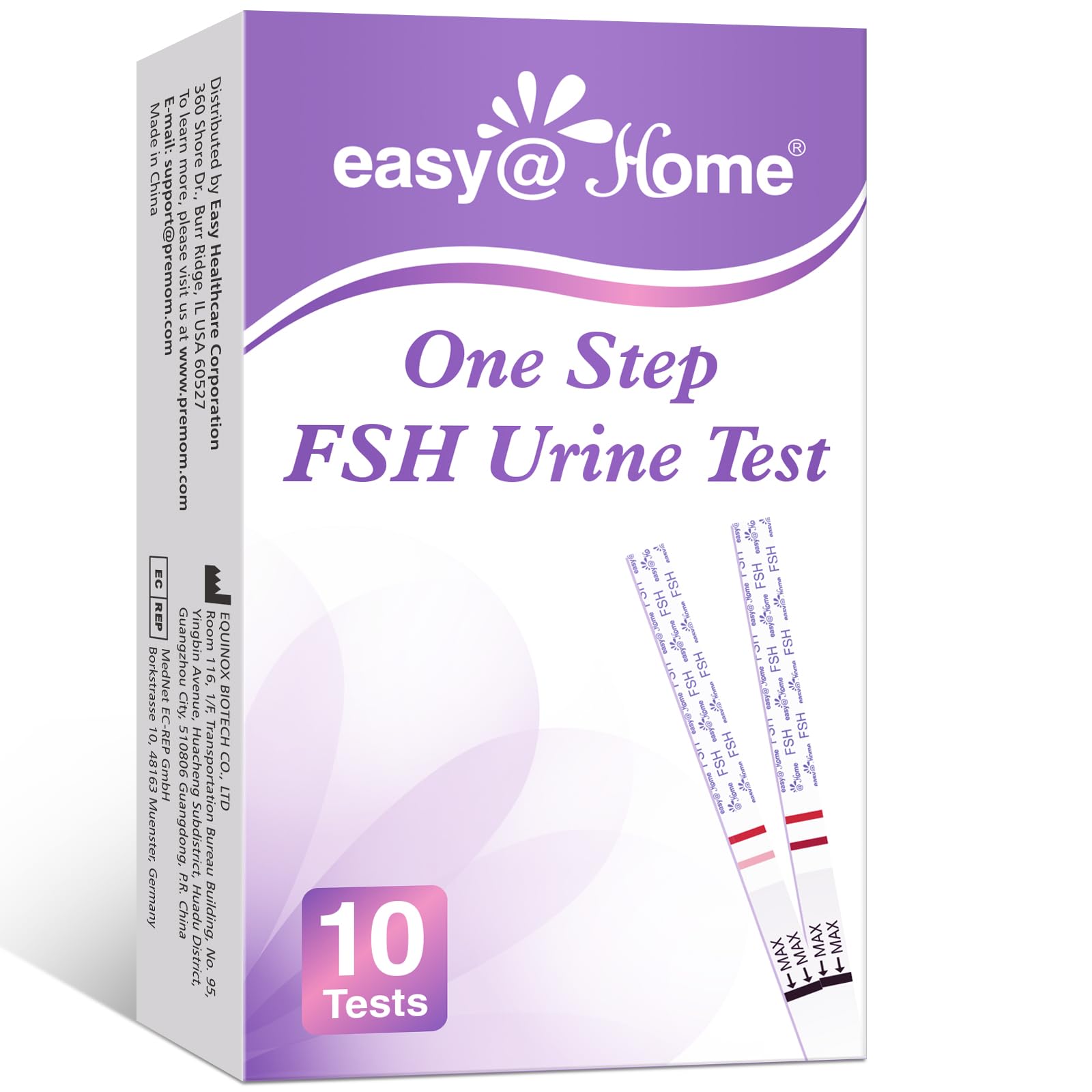 Easy@Home10 FSH Test Strips: Rapid Visual Result for Qualitative FSH Detection Menopause Test