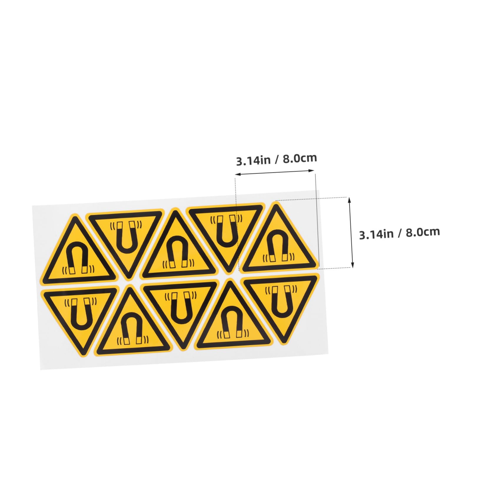 10 Stück Wasserfeste Sicherheitswarnaufkleber für Magnetische Felder aus Papier Gelb Vielseitig Einsetzbar zur Maschinen und Gerätesicherheit in Werkstätten