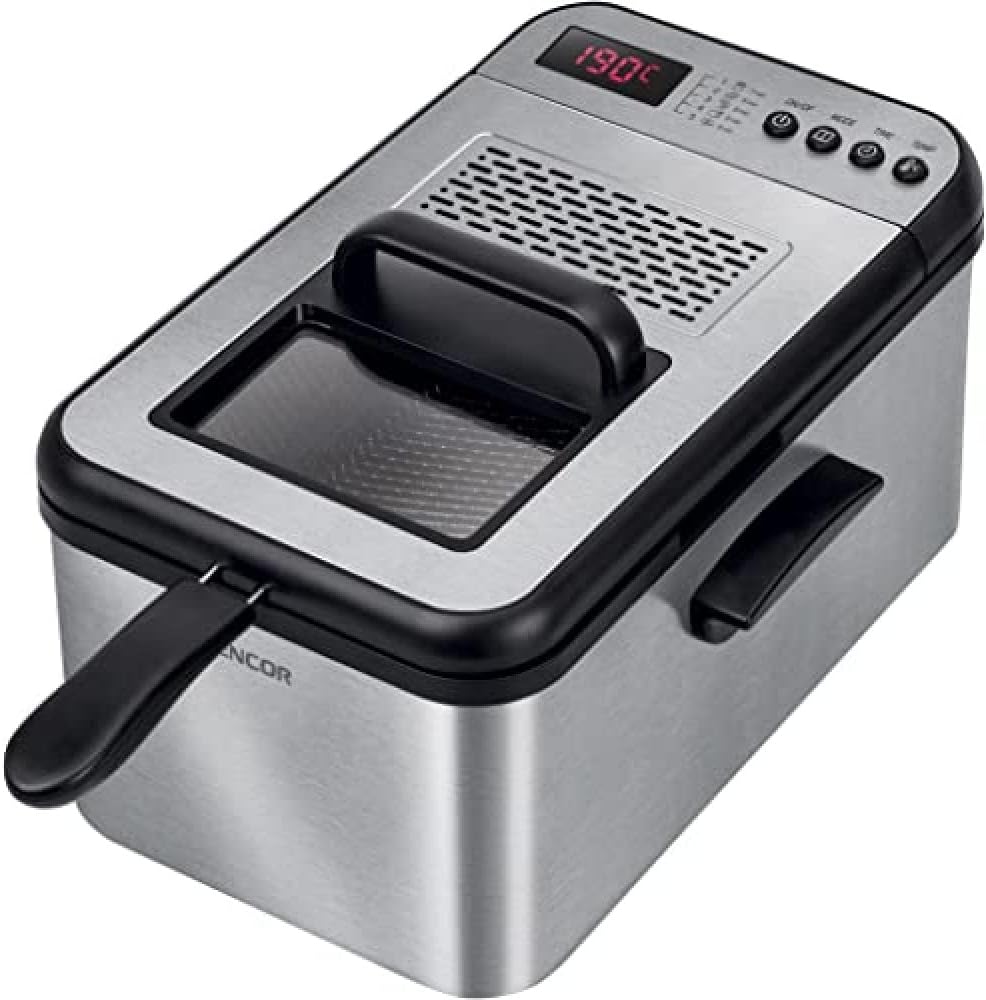 Friggitrice con controllo Digitale, 2200 W, Nero/Acciaio Inox Friggitrice con controllo Digitale, 2200 W, Nero/Acciaio Inox