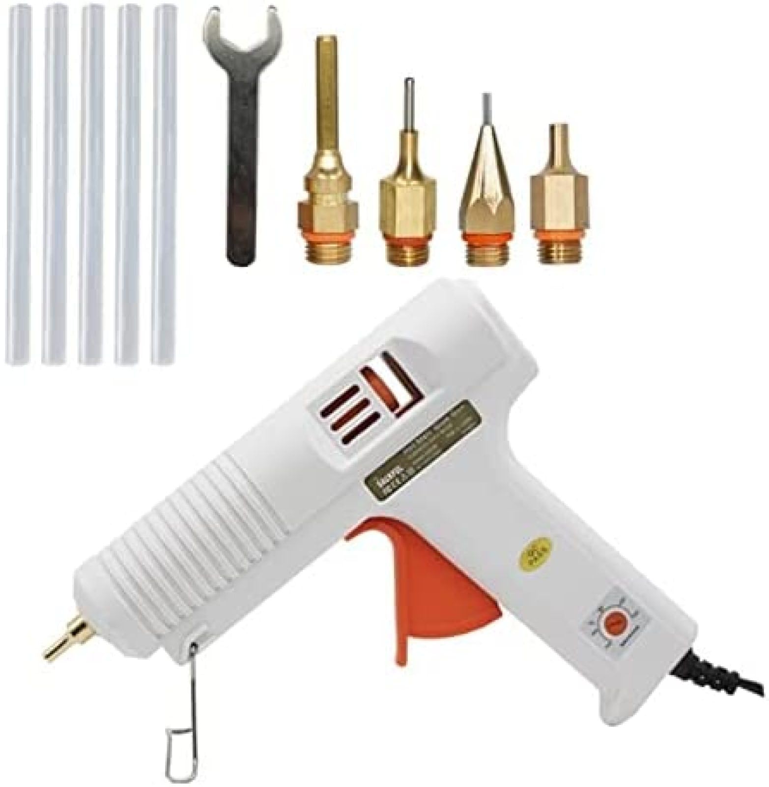 Pistola per colla a caldo 150W Pistola per colla a caldo Ugello lungo Diametro 1mm 1.3mm Apertura piccola Pistola per colla industriale Strumenti di riparazione artigianale fai da te Pistola
