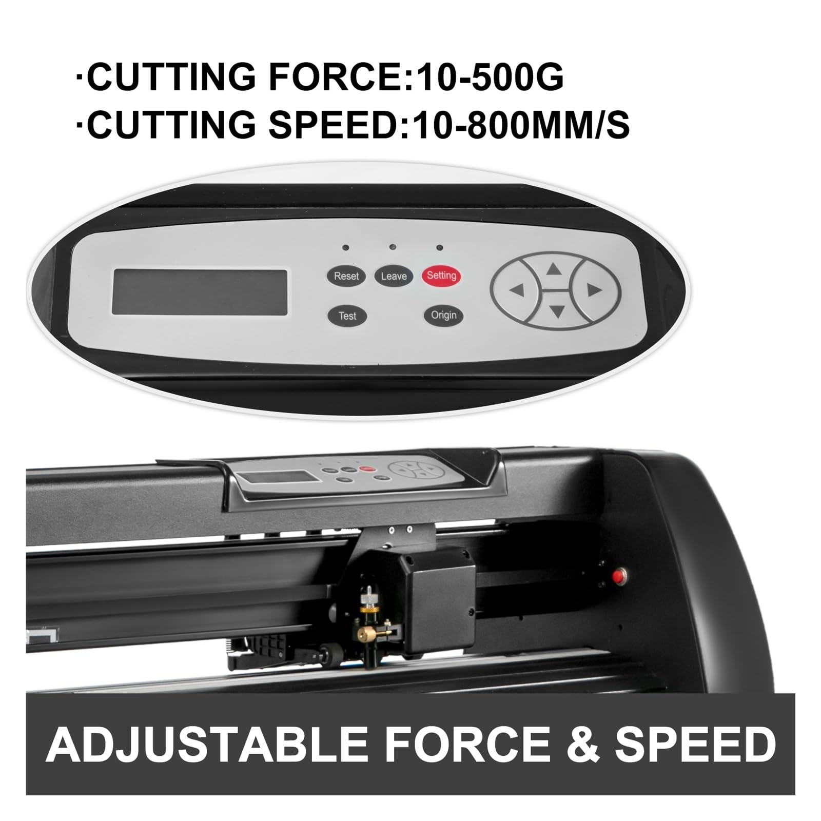 28 pollici Vinyl Cutter Machine Floor Stand Plotter Velocità della forza regolabile Controllo digitale Porta USB for la creazione di insegne Per principianti - Fai da te