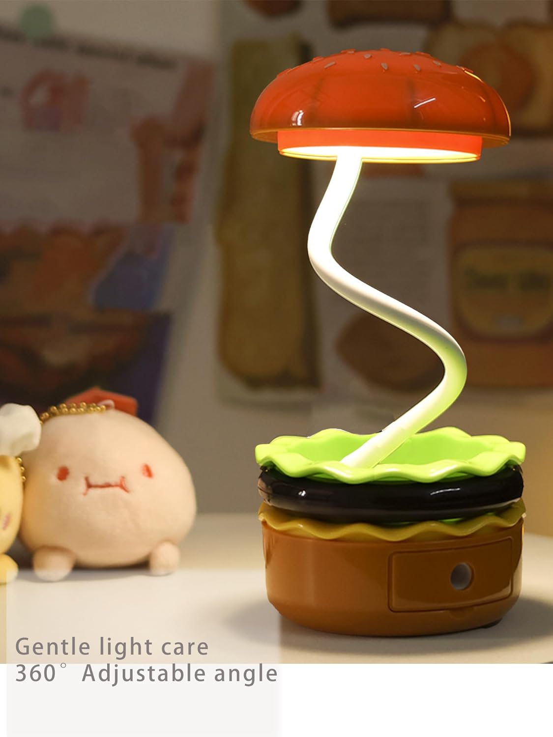 Cute Desk Lamp for Kids, Small Desk Lamp for Boys’Room Decor, Nursery Night Lights Adjustable，Desk Decoration Ambient Lighting Toddler Graduation Gift (Yellow)