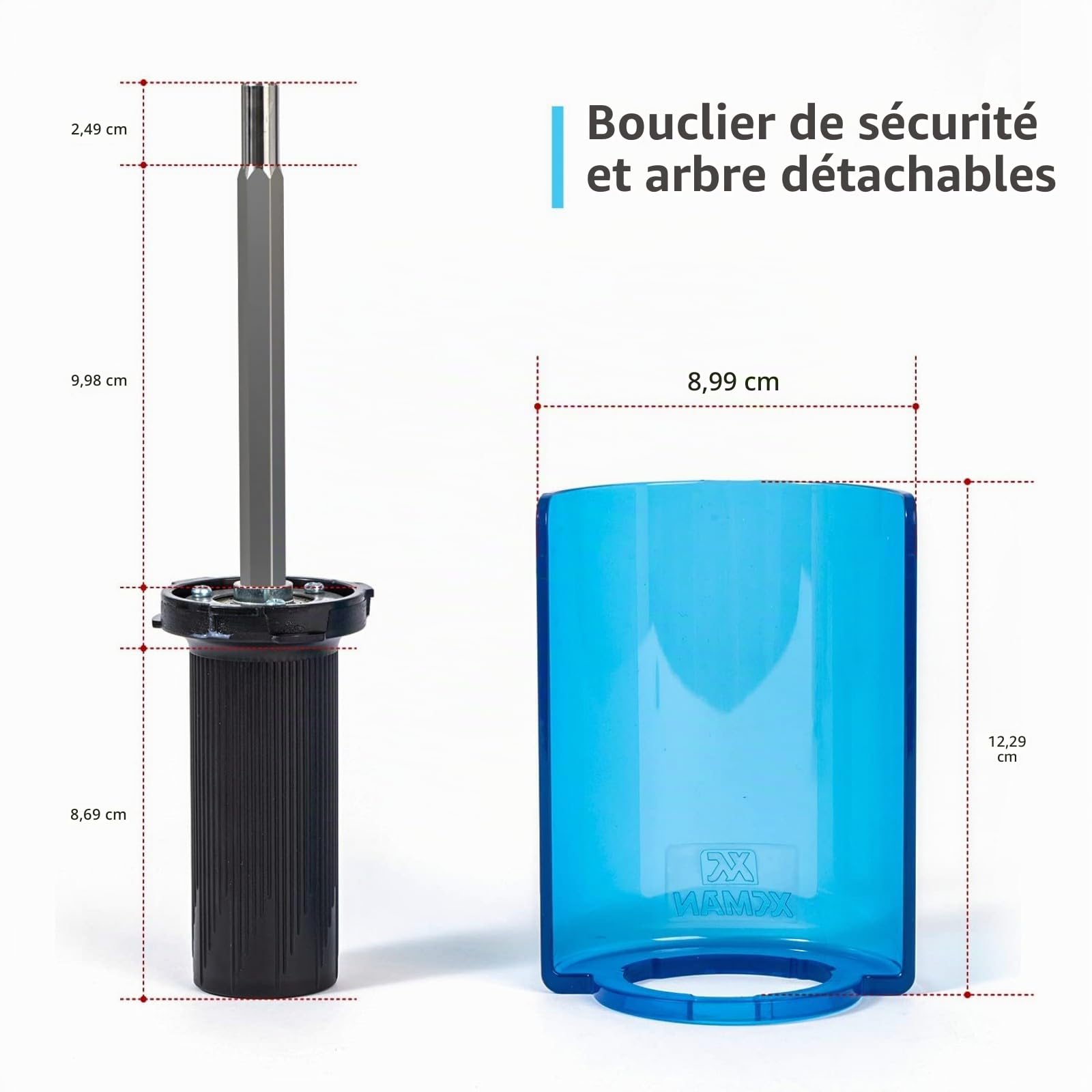 XCMAN Ensemble de brosses rotatives pour Ski, Manche avec axe et 3 brosses : Nylon, CRIN de Cheval, Laiton/liège