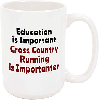 Cross Country Running is Importanter Coffee Mug - Funny Runner Gift, Ceramic Cup, Christmas/Birthday Present