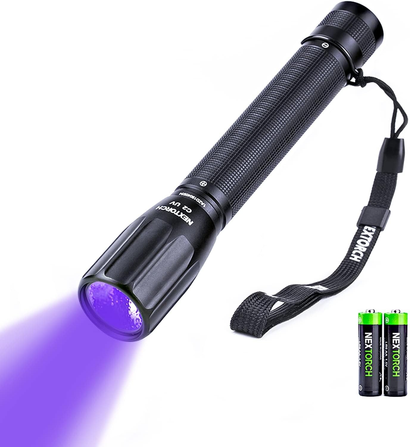 NEXTORCH 405nm uv Light UV Led Blacklight Flashlights Detector Ultraviolet Pocket-Size LED Torch for Pets Urine and Stains Find Stains on Carpet, Rugs 3D Printed Resin C2UV (405nm UV)