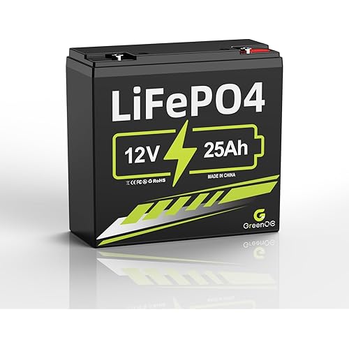 12V 25Ah Lithium LiFePO4 Deep Cycle Battery, 3000+ Cycles Lithium Iron Phosphate Rechargeable Battery for Scooter, RV/Outdoor Camping