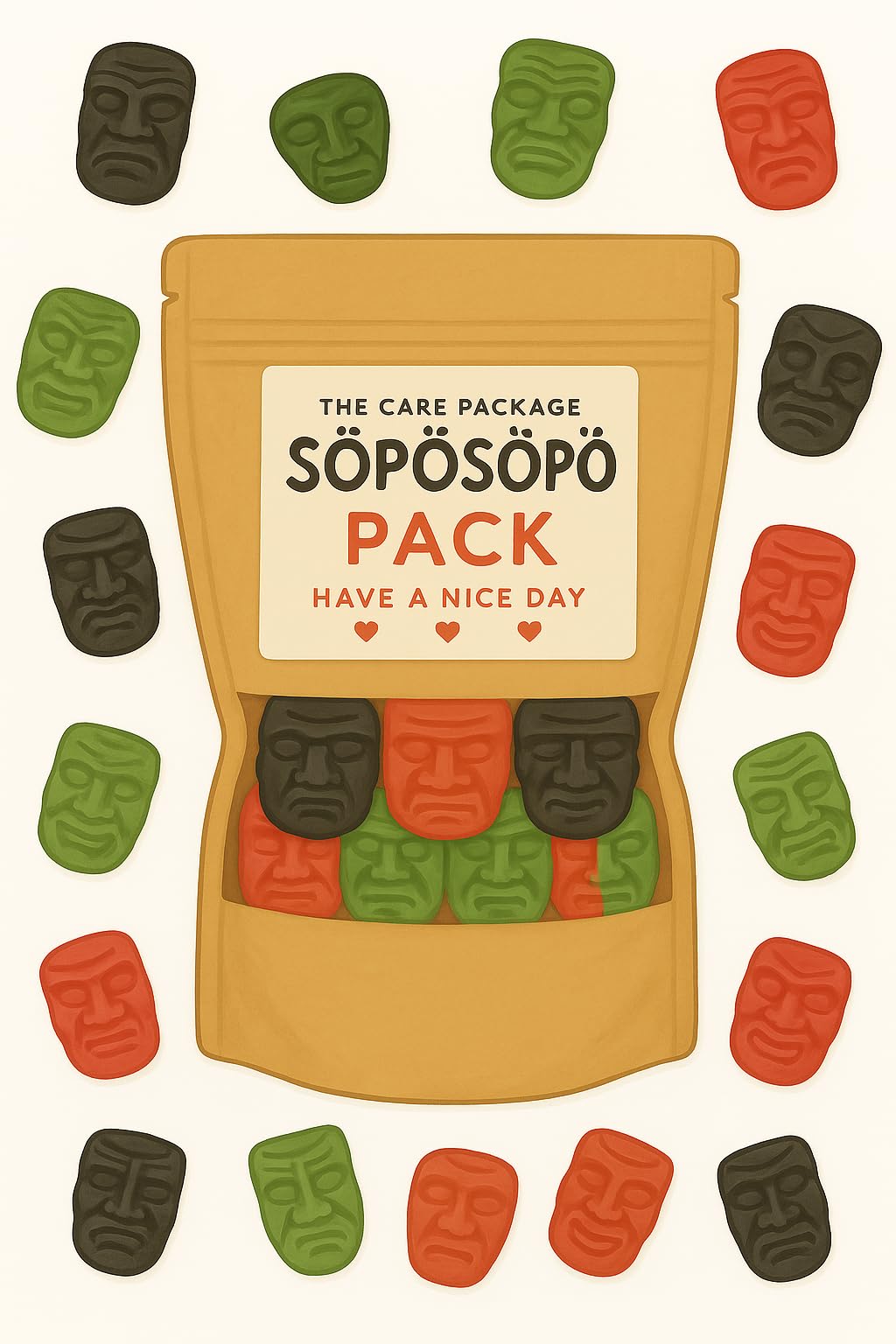 SÖPÖSÖPÖ Scandinavian Treat Pack – Remix Movies Mask Gummies – 150g Nordic Candy Bag – Apple, Strawberry & Anise Flavors – Vegan, Palm Oil Free, Movie