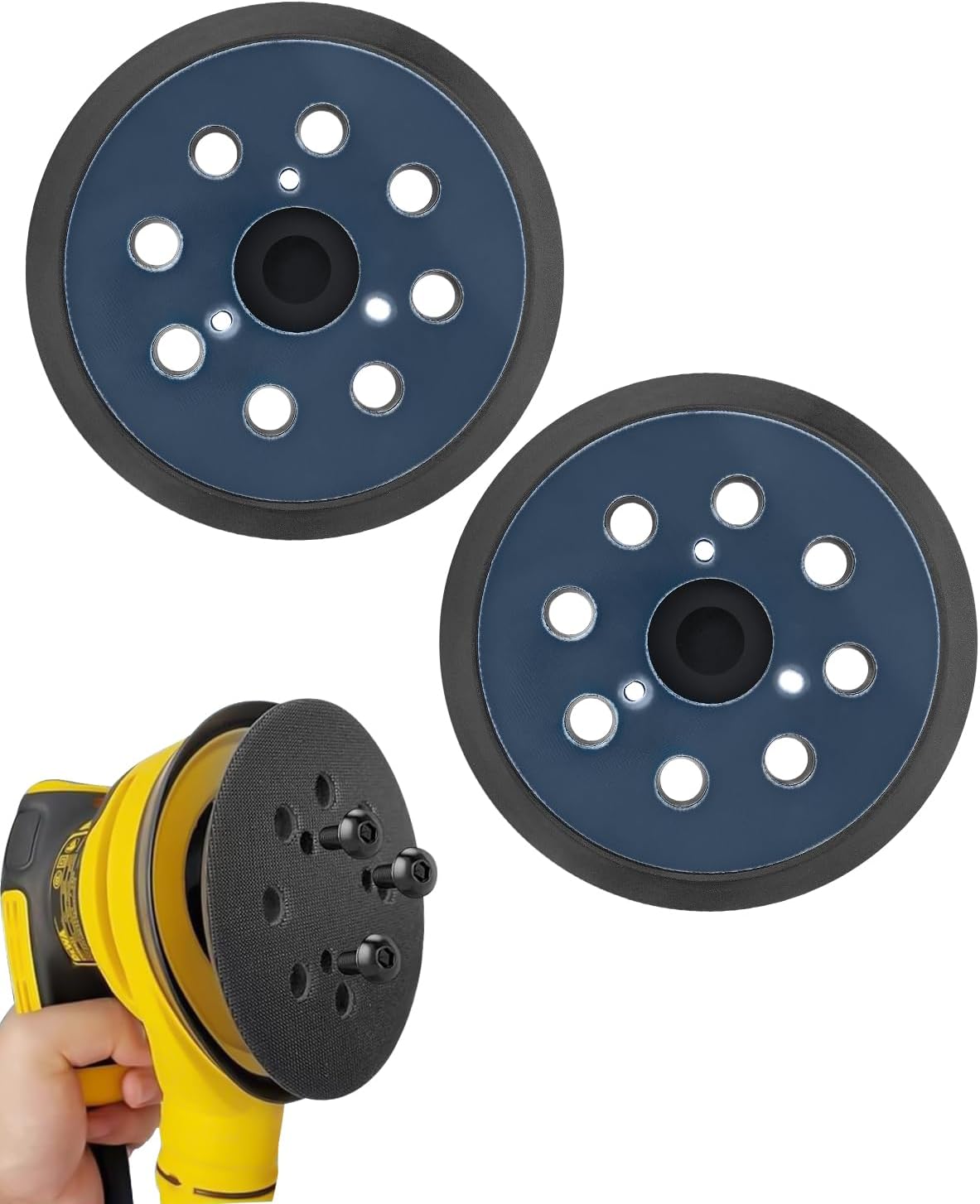 Sander Replacement Pad for Dewalt, 2 Pack 5" 8-Hole Orbital Sanding Replacement Hook and Loop Pads Compatible with DeWalt DW420 DW421 DW422 DW423 DW426 D26451 D26453 Random Orbital Sanders