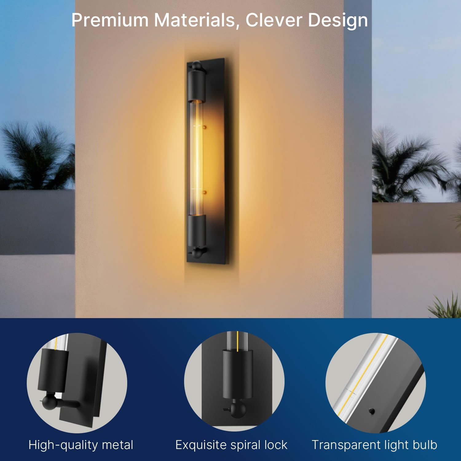 FLSNT Black Wall Sconce, Dimmable Bathroom Vanity Light with 2700K Soft White LED, Modern Bathroom Lighting for Mirror, Bedroom Sconce, Hallway & Living Room Lamp