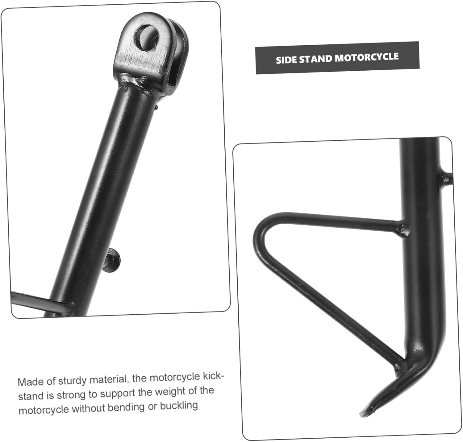 1set Motorcycle Kickstand Metal Side Stand for Enhanced Stability and Parking Compatible Various Models Easy to Install Spring and Screw Included