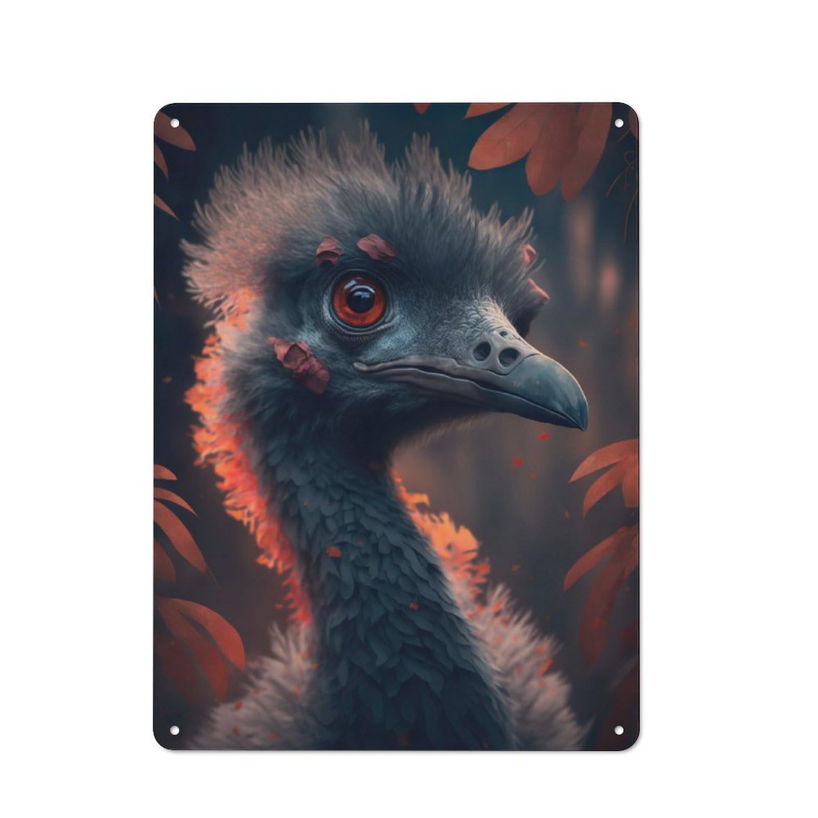 Junmoney Baby Ostrich Vintage Tin Sign 40X30cm With For Dining Room Or Kitchen, For Dining Room Decor Fans