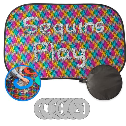 Autismus und Anti Stress Sensorik Spielzeug für Kinder mit Autismus und ADHS – das Sequin Fabric Sensory Board mit umklappbaren Pailletten für Autisten | Sensory Wall Matte aus Pailettenstoff
