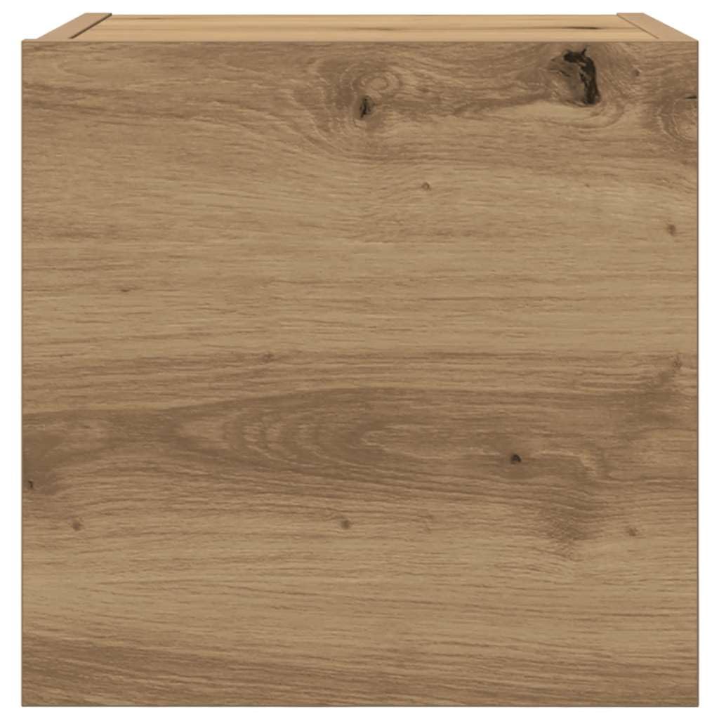Armadietto da parete per TV, 2 pezzi, rovere Artisan, 30,5 x 30 x 30 cm, montaggio a parete con 2 scomparti, per soggiorno, camera da letto, multimediale e gaming, ripiano angolare