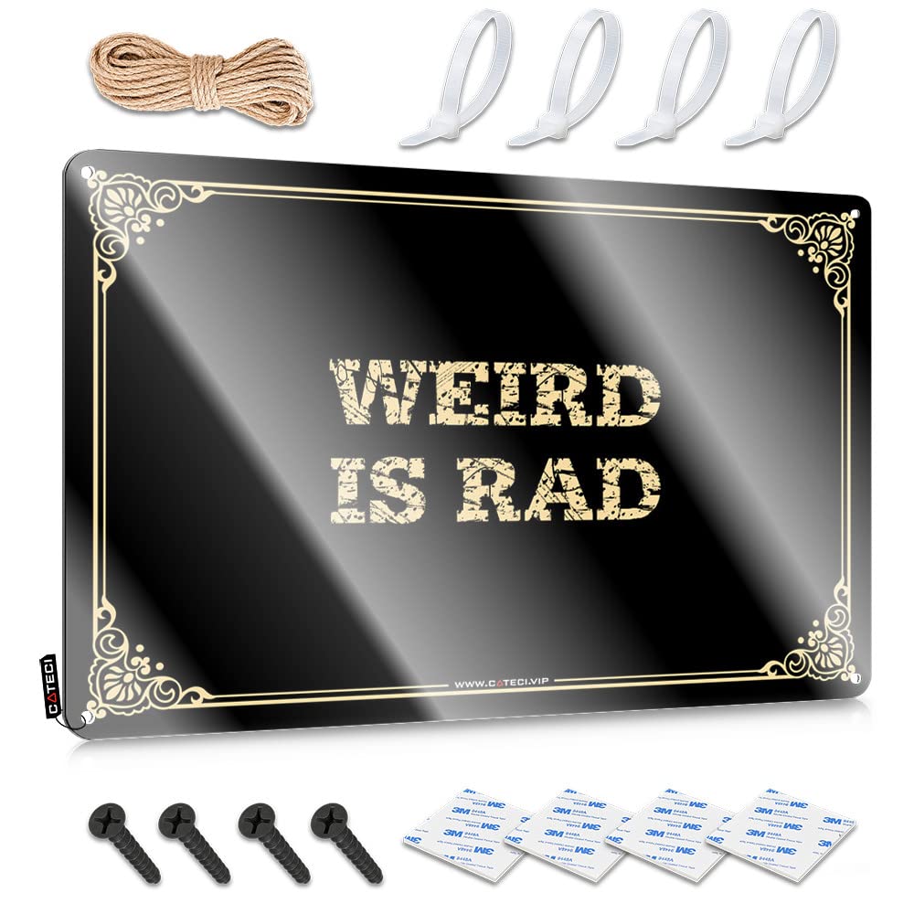 MWFKKADDB Decor Signs Weird Is Rad Tin Sign Metal Man Cave Decor Bar Wall Decor(30X40CM)