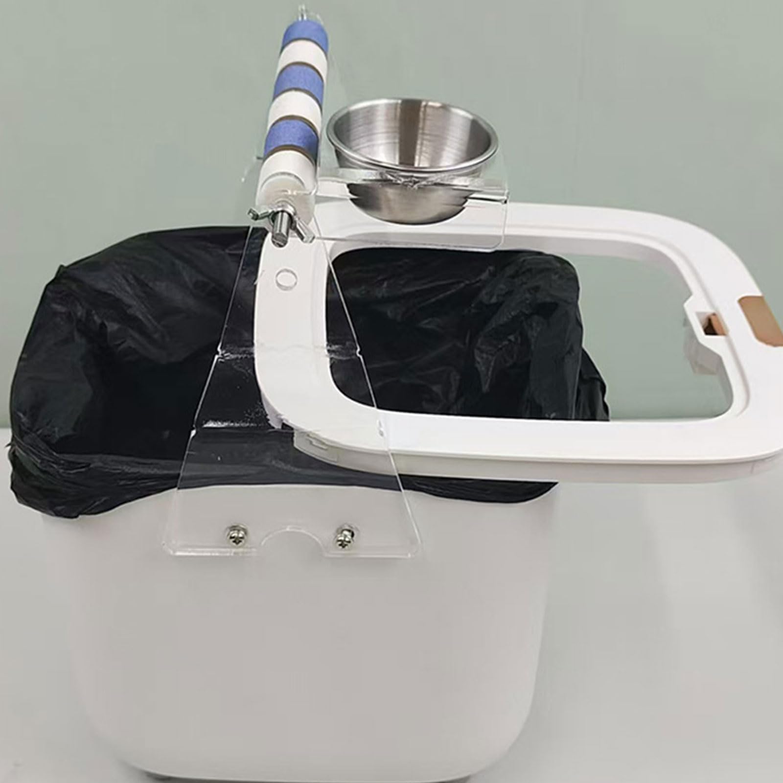 Soporte para Inodoro para pájaros de fácil Limpieza, Cubo extraíble, Percha de pie para periquitos, tortolitos, Accesorios de Entrenamiento para pájaros, Accesorio para Loros