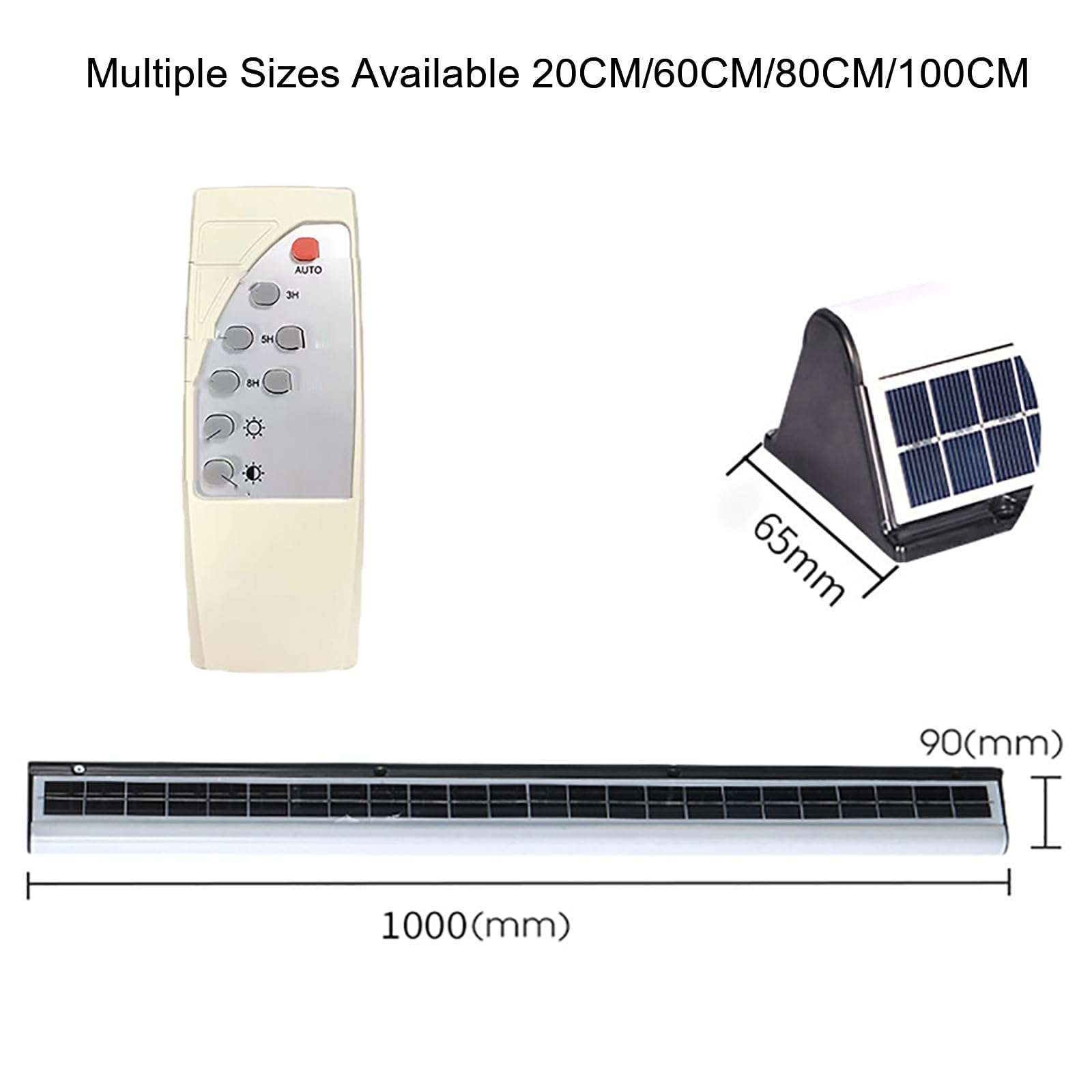Lampada da Parete Luci solari da Esterno con Telecomando Applique a LED a Striscia Lunga Lampade di Sicurezza Impermeabili Super Luminose Moderne Minimaliste Acrilico Giardino Gara