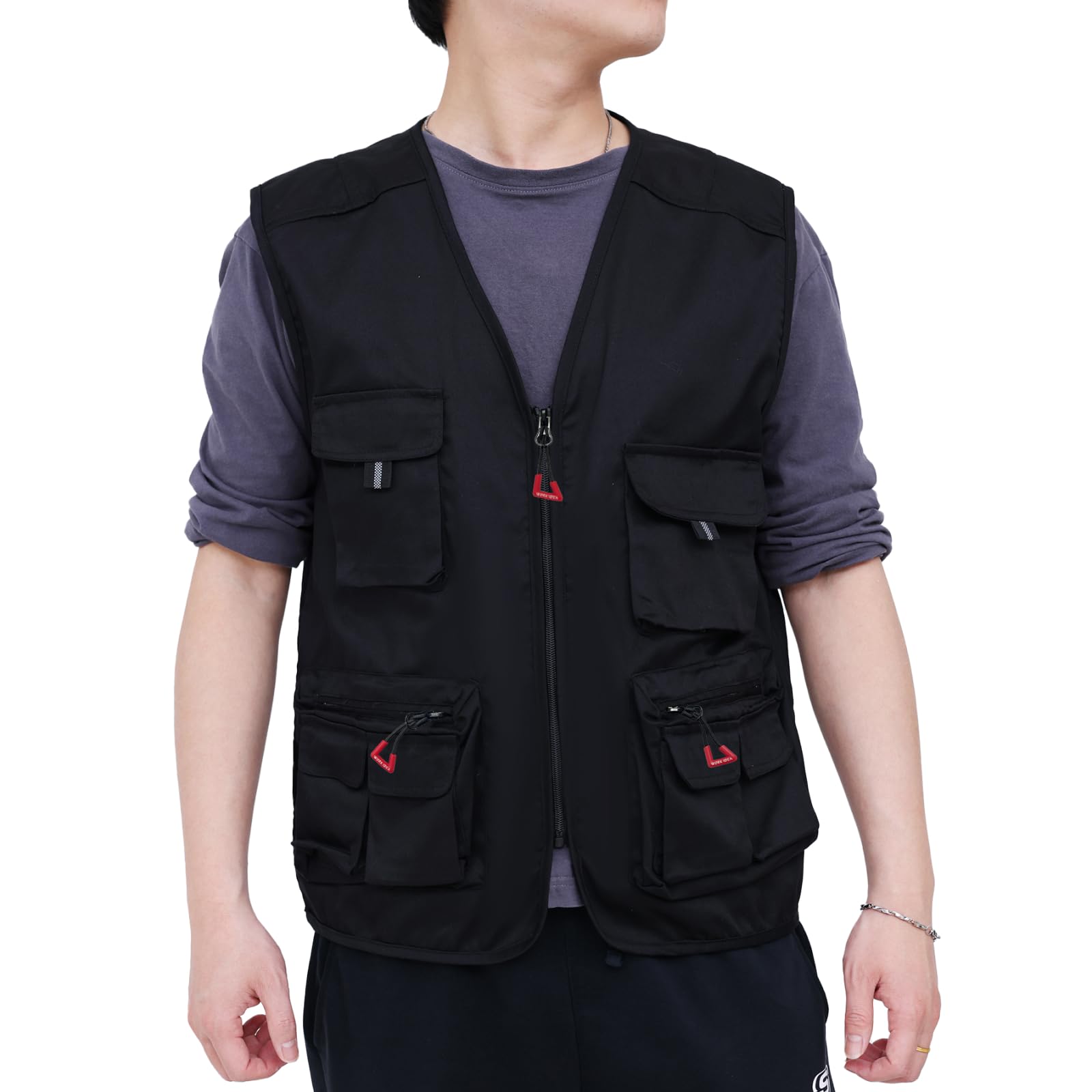 WORK IDEA Veste polyvalente homme outdoor avec multiples poches - Conçue pour la pêche et l'été, légère et respirante