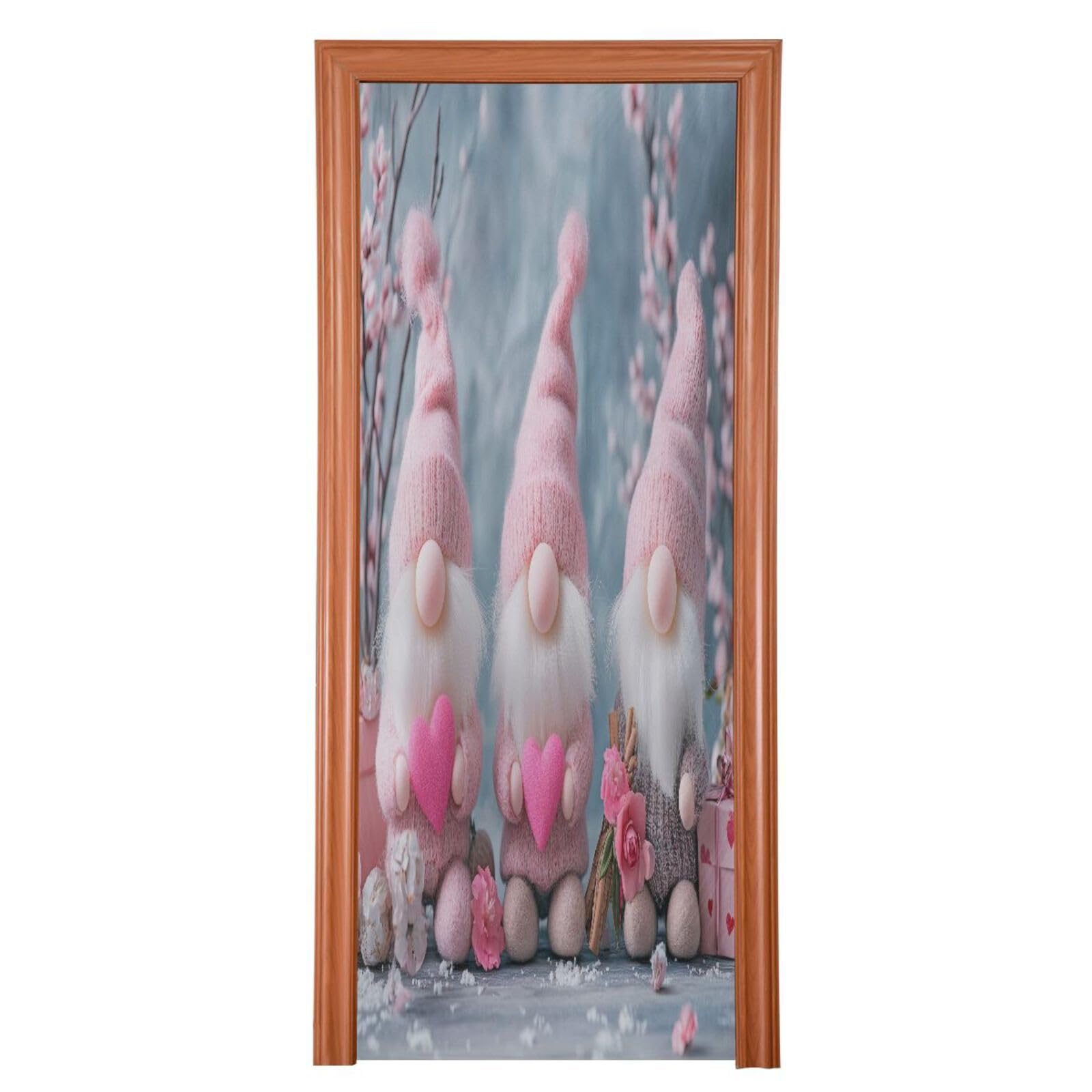 FLildon Valentine's Day Gnomes Door Cover Decoration, Party Accessory Porch Decor for Festive Ornament Room Door Covers 32 x 79 Inch