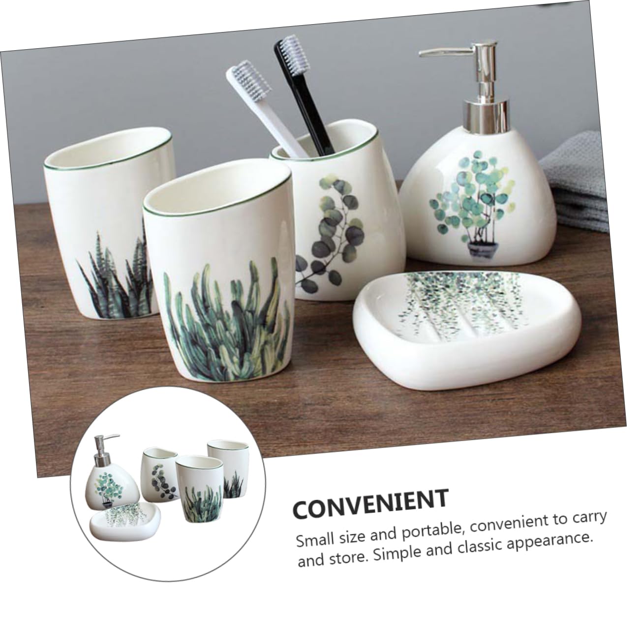 PRETYZOOM 5 Piezas Artículos De Tocador De Cinco De Vasos para Pasta De Dientes y Jabón Accesorios De Baño para Baño y Cocina Incluye Jabonera Vaso para Cepillo De Dientes para Enjuague Buca