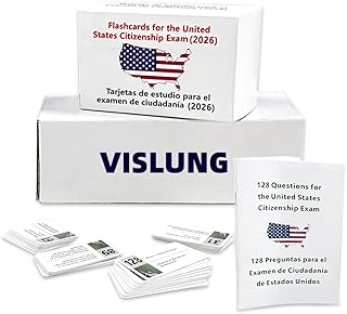 US Civic Test Flash Card 2026 - English & Spanish, Tarjetas de ciudadania 2026 inglés y español 128 preguntas, US Citizenship Flash Card Bilingual Naturalization Study Guide Combo Set