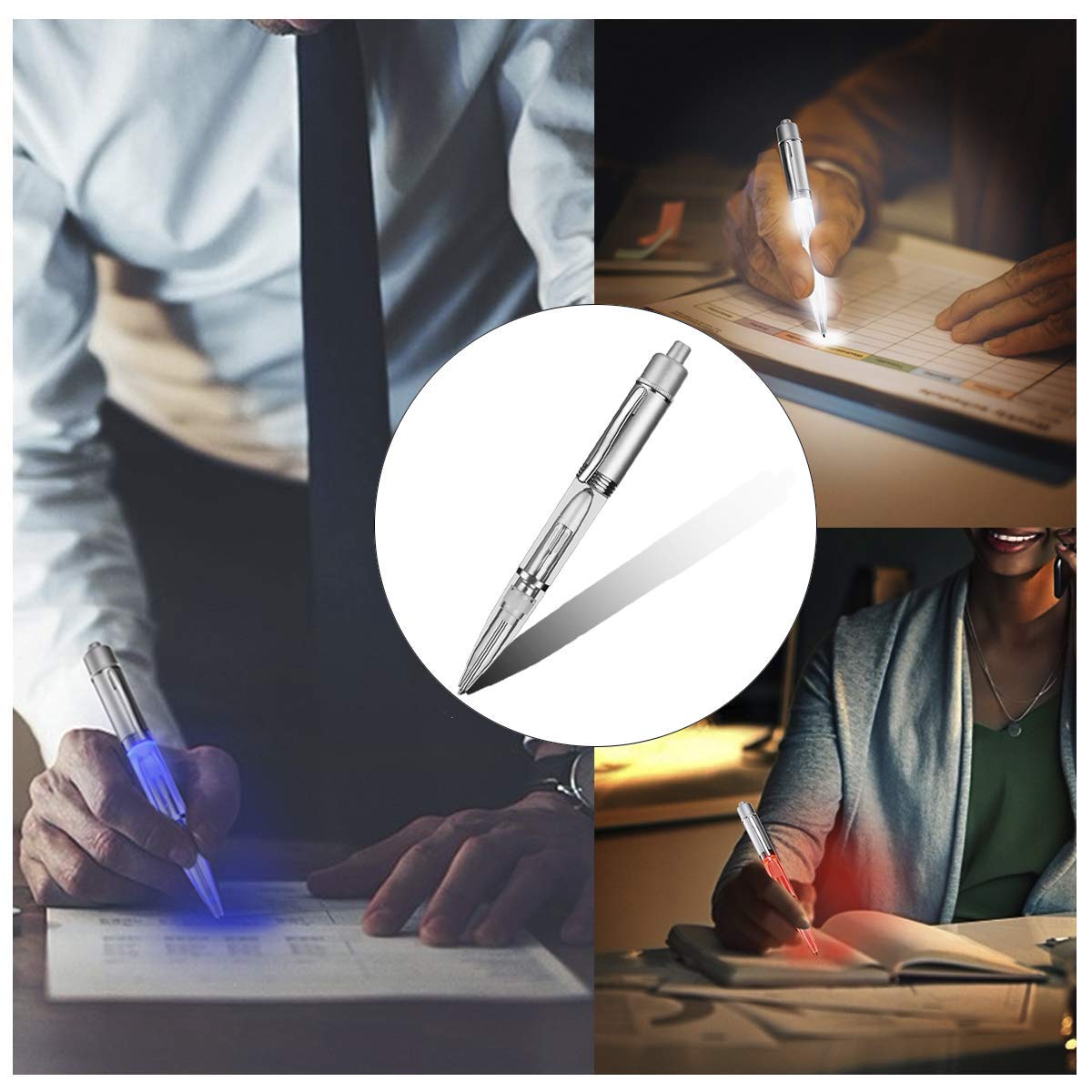 Penna Stilo 3 In 1 Con Luce LED – Touch, Sfera E Illuminazione, Per Scrivere Al Buio E Usare Tablet/Smartphone, Metallo