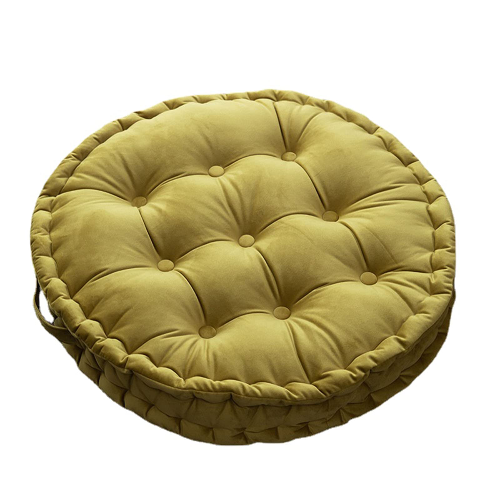 Cojines redondos de terciopelo para sillas de jardín 60 cm x 60 cm color sólido grueso cojín de invierno para oficina jardín patio extra grande (naranja)