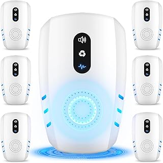 2025 Upgraded Ultrasonic Pest Repellent Indoor Insect Repeller, Pest Control, Repellent Roach, Mouse, Bugs, Mosquito, Mice, Spider, Ant, Rodent Repellent Ultrasonic Plug in, 3 Mode Switching, 6 Packs