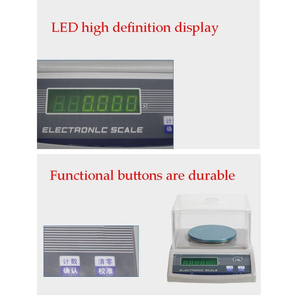 MRKU Báscula electrónica Báscula electrónica Digital 0,01 G LCD Balanzas analíticas de precisión para Laboratorio Básculas para joyería Básculas Escolares industriales