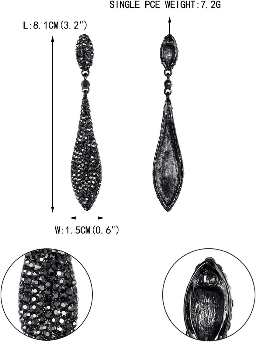 EVER FAITH Austrian Crystal Wedding Prom Jewelry Double Waterdrop Bridal Party Pierced Dangle Earrings for Women - Image 4