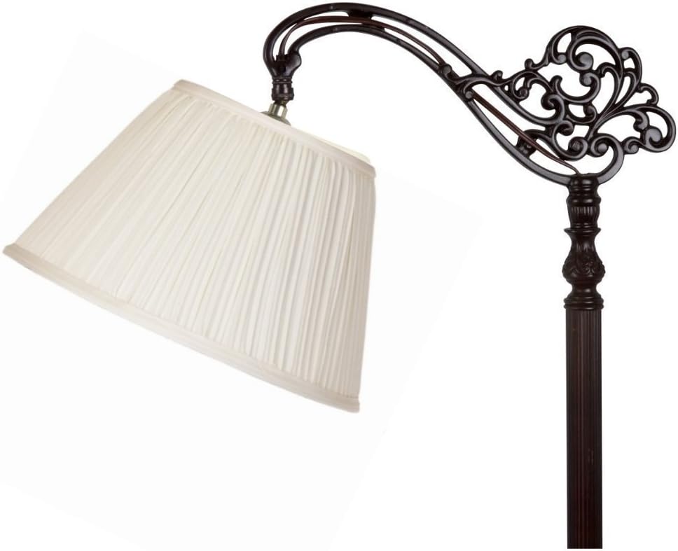 Upgradelights Pleated Eggshell Silk 12 Inch Uno Lamp Shade Replacement 6x12x8